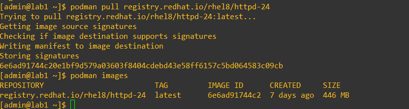 Podman pull image placeholder
