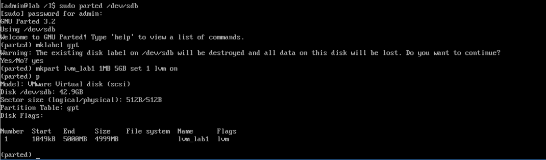 Initial partition creation placeholder