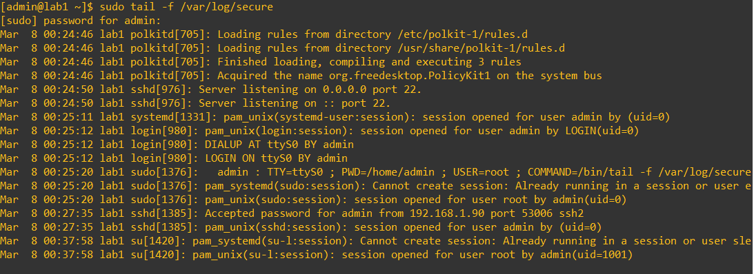User switch log placeholder